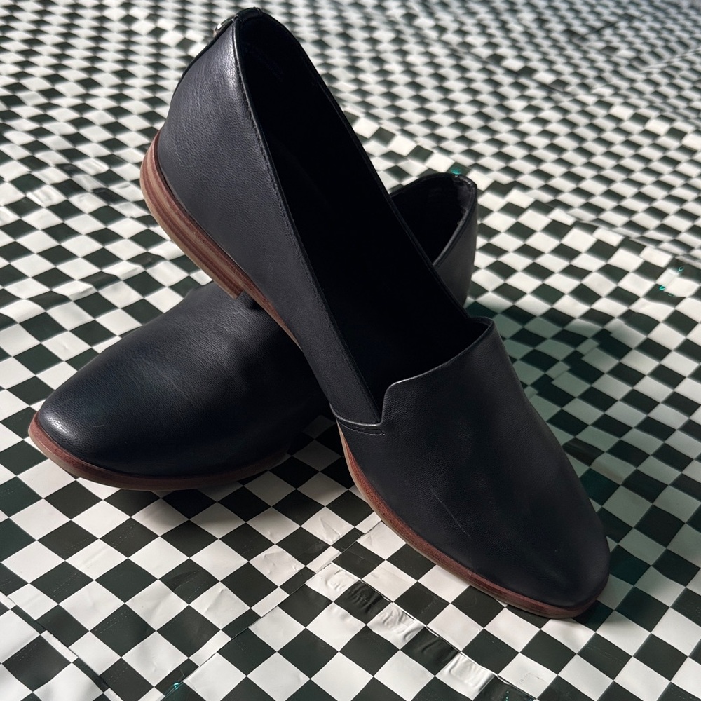 Aldo Black Loafers with Brown Accents
